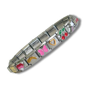Italian Charm Bracelet READY TO WEAR Bracelet with 18 Coquette Charms Assorted